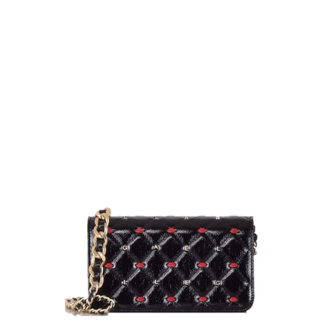 Tracolla Donna trapuntata con borchie Nero GAELLE- Francavilla Moda